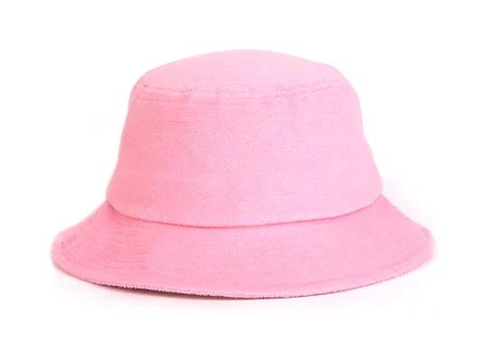 pink terry bucket hat