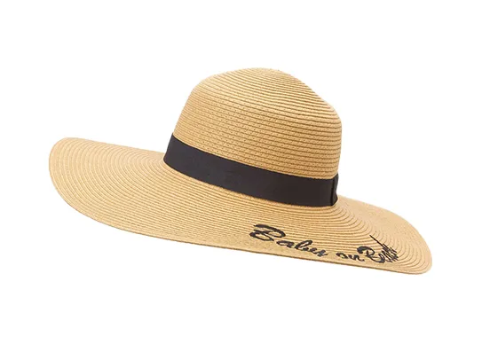 Sombreros de playa de paja bordados personalizados