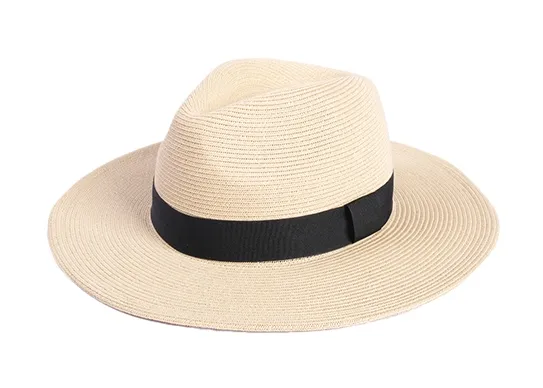 Sombreros personalizados de borde ancho de paja Fedora