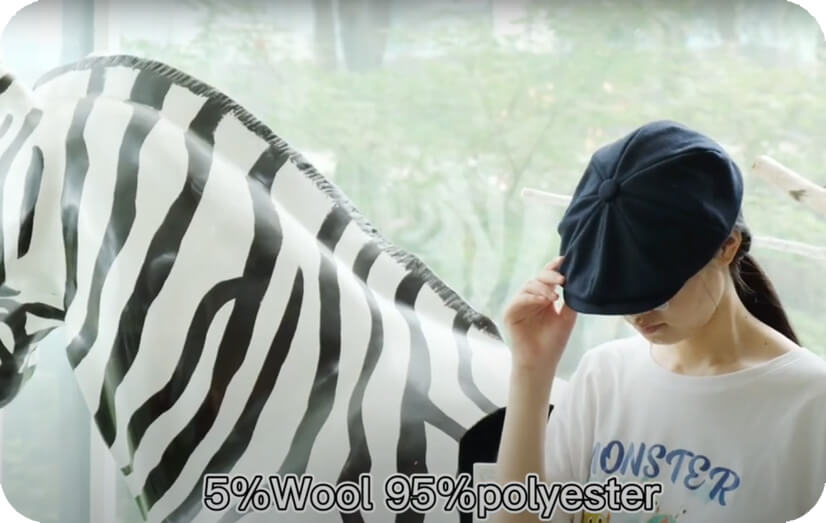 Pantalla de vídeo de gorras de Newsboy vintage de lana personalizadas